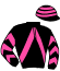 casaque portée par Guenet Mme B. jockey du cheval de course GOSSIP BOY, information pmu ZETURF