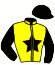 casaque portée par Briand Th. jockey du cheval de course HE STAR DU CALICE, information pmu ZETURF