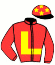 casaque portée par Molins Mme Amb. jockey du cheval de course NINJA WONDER, information pmu ZETURF