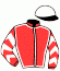 casaque portée par Heymans Mlle M. jockey du cheval de course HORSE LOVE METIS, information pmu ZETURF