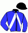 casaque portée par Verriere L. jockey du cheval de course JIVAILYS DU VERNET, information pmu ZETURF