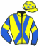 casaque portée par Repichet P. jockey du cheval de course L'AMIRAL D'EURVAD, information pmu ZETURF