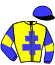 casaque portée par Mottier M. jockey du cheval de course HUNICOIS, information pmu ZETURF