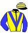 casaque portée par Marie Benj. jockey du cheval de course BULLES DES ANGES, information pmu ZETURF