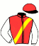 casaque portée par Voisin A. jockey du cheval de course HERMINA, information pmu ZETURF