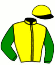 casaque portée par Raffin E. jockey du cheval de course EVA KANT GIO, information pmu ZETURF