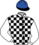 casaque portée par Gilard M. jockey du cheval de course HUIT GOUTTES, information pmu ZETURF